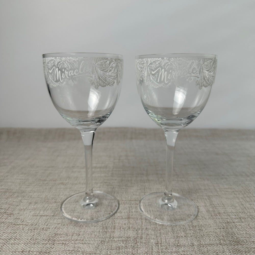 Pair Miracle Cocktail Kingdom Holiday Pop Up Stemmed Glasses 2010s